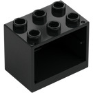 LEGO Black Cupboard 2 x 3 x 2 with Recessed Studs (92410)