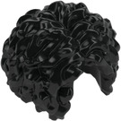 LEGO Black Curly Hair with Center Parting (29634 / 86318)