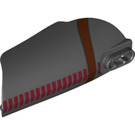 LEGO Black Curved Armor with Ball Socket and and Two Holes with Dark red lines (26831 / 37818)