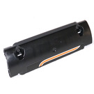 LEGO Black Curved Panel 11 x 3 with 2 Pin Holes with Orange and white Stripes Right Side Sticker (62531)