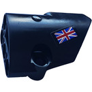 LEGO Black Curved Panel 2 Right with Flag of Great Britain Sticker (87086)