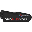 LEGO Black Curved Panel 21 Right with Global Goals Logo and ‘GRIDPLAY.VOTE’ (Left) Sticker (11946)