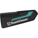 LEGO Black Curved Panel 21 Right with ‘TeamViewer’ and Turquoise Stripe Sticker (11946)