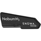 LEGO Noir Incurvé Panneau 22 La gauche avec Niobium et Enowa Logos (Droite) Autocollant (11947)