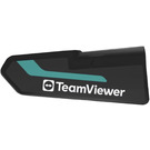 LEGO Black Curved Panel 22 Left with ‘TeamViewer’ and Turquoise Stripe Sticker (11947)
