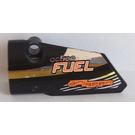 LEGO Black Curved Panel 3 Left with Action Fuel Sticker (64683)