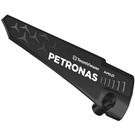 LEGO Black Curved Panel 5 Left with ‘PETRONAS’, ‘AMD’ and ‘TeamViewer’ Sticker (64681)