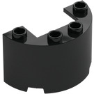 LEGO Black Cylinder 2 x 4 x 2 Half (24593 / 35402)