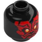 LEGO Black Darth Maul Head (Recessed Solid Stud) (3274)