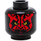 레고 검은색 Darth Maul 머리 (매립형 솔리드 스터드) (83797 / 96707)