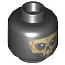 LEGO Black Death Eater Minifigure Head (Recessed Solid Stud) (3626 / 65763)