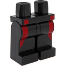 LEGO Schwarz Deep Sea Minifigur Hüften und Beine mit Rot Streifen (3815 / 20584)