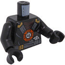 LEGO Zwart Deepstone Cole Minifig Torso (973 / 76382)