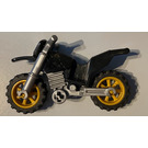 LEGO Black Dirt bike with silver chassis, gold wheels