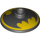 LEGO Zwart Dish 2 x 2 met Batman Symbol (4740 / 55056)