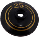 LEGO Black Dish 2 x 2 with Gold '25' and Two Circles (4740 / 105609)
