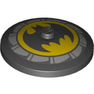 LEGO Black Dish 4 x 4 with Batman Decoration (Solid Stud) (3960 / 77206)