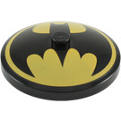 LEGO Black Dish 4 x 4 with Batman Logo (Solid Stud) (3960 / 76631)