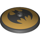 LEGO Dish 4 x 4 with Batman Logo with Gold Background (Solid Stud) (57021)