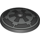 LEGO Black Dish 4 x 4 with Imperial Logo (Solid Stud) (3960 / 67535)