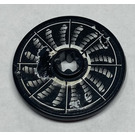 LEGO Schwarz Disk 3 x 3 mit Schwarz Fan Klinge Aufkleber (2723)