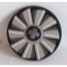 LEGO Schwarz Disk 3 x 3 mit Grau Fan Klinge Aufkleber (2723)