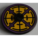 LEGO Schwarz Disk 3 x 3 mit Purple und Gelb Rad Aufkleber (2723)