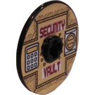 LEGO Black Disk 3 x 3 with Security Vault Door Sticker (2723)