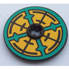 LEGO Black Disk 3 x 3 with Yellow Pattern Sticker (2723)