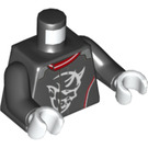 LEGO Noir Dodge Demon SRT Driver Minifig Torse (973 / 76382)