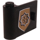LEGO Black Door 1 x 3 x 2 Left with Police Badge Sticker with Solid Hinge (3189)