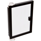 LEGO Black Door 1 x 4 x 5 Left with Transparent Glass (47899)