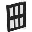 LEGO Black Door 1 x 4 x 5 Right with 6 Panes (73312)