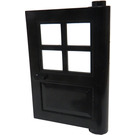 LEGO Black Door 1 x 4 x 5 with 4 Panes with 2 Points on Pivot (3861)