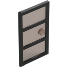 LEGO Black Door 1 x 4 x 6 with 3 Panes and Transparent Black Glass and Stud Handle (35166 / 60797)