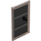 LEGO Black Door 1 x 4 x 6 with 3 Panes and Transparent Black Glass and Stud Handle (35166 / 60797)