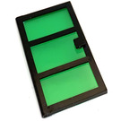 LEGO Schwarz Tür 1 x 4 x 6 mit 3 Panes und Transparent Green Glas
