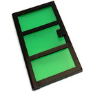 LEGO Black Door 1 x 4 x 6 with 3 Panes and Transparent Green Glass (76041)