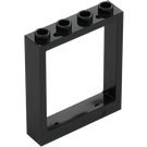 LEGO Musta Ovi Kehys 1 x 4 x 4 (Lift) (6154 / 40527)