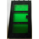 LEGO Black Door Frame 1 x 4 x 6 with Black Door with Transparent Green Glass