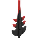 LEGO Schwarz Drachen Schwanz mit Marbled rot (51874)