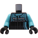 LEGO Zwart Driver Torso met Panasonic (973 / 76382)