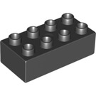 LEGO Schwarz Duplo Backstein 2 x 4 (3011 / 31459)