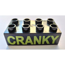 LEGO Noir Duplo Brique 2 x 4 avec "CRANKY" (3011 / 54698)