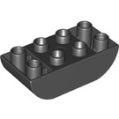 LEGO Black Duplo Brick 2 x 4 with Curved Bottom (98224)