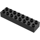 LEGO Black Duplo Brick 2 x 8 (4199)