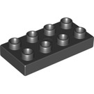 LEGO Black Duplo Plate 2 x 4 (4538 / 40666)