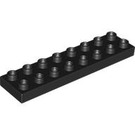 LEGO Black Duplo Plate 2 x 8 (44524)