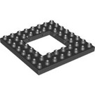 LEGO Black Duplo Plate 8 x 8 with 4 x 4 Hole (51705)