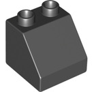LEGO Noir Duplo Pente 2 x 2 x 1.5 (45°) (6474 / 67199)